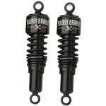 Two black Burly Slammer Shocks for 1991-2015 Harley-Davidson Dyna models with coiled springs.