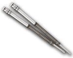 The Progressive Monotube Fork Cartridge Kit for Harley-Davidson Sportster—5-1/2″ Travel by Progressive Suspension boosts front end stability, with a branded box featured in the background.