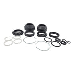 A set of black rubber Moto Iron® seals and 41mm Fork Seal Kit for Harley FXST FXDWG FLST FL.