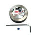 A round, black plastic object with a smooth, glossy finish and a small hole on its side—this Moto Iron® Steering Stem Bolt Cover for Harley-Davidson 39mm Narrowglide is photographed on a white background.