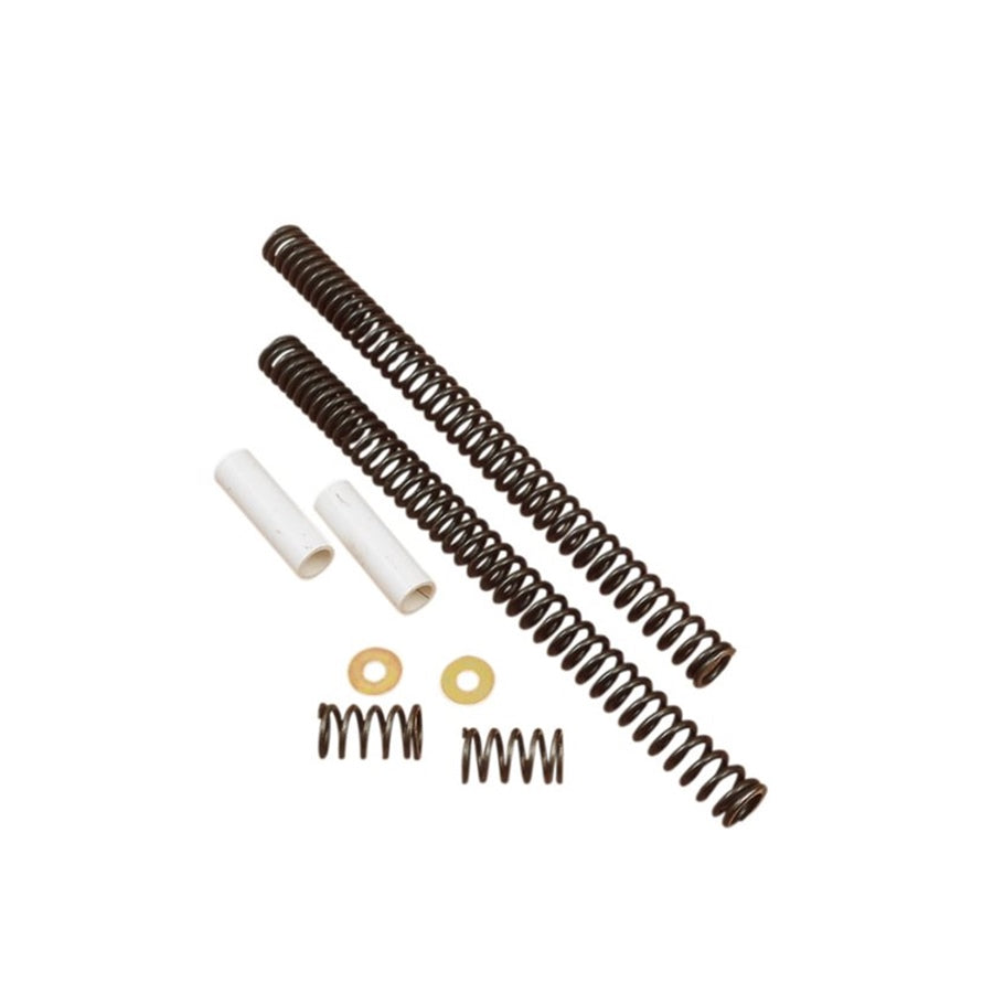 A set of Burly Lowboy Fork Lowering Kit - 39mm 99-05 FXD Dyna 88-15 XL Sportster for ride performance on a white background.
