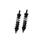 A pair of black Legend 13" Revo-A Coil Shocks 1999-2017 Harley Dyna - Black (Heavy Duty) by Legend Suspensions on a white background.