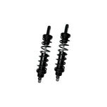 A pair of black Legend 13" Revo-A Coil Shocks 1999-2017 Harley Dyna - Black (Heavy Duty) by Legend Suspensions on a white background.