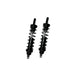 A pair of black Legend 13" Revo-A Coil Shocks 1999-2017 Harley Dyna - Black (Heavy Duty) by Legend Suspensions on a white background.