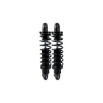 A pair of black Legend 13" Revo-A Coil Shocks 1999-2017 Harley Dyna - Black (Heavy Duty) by Legend Suspensions on a white background.