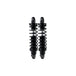 A pair of black Legend 13" Revo-A Coil Shocks 1999-2017 Harley Dyna - Black (Heavy Duty) by Legend Suspensions on a white background.