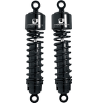 Two black Progressive Suspension Heavy Duty 13" 412 Series Shocks for Harley-Davidson Big Twin and Sportster 1958-2003 are shown side by side against a white background.