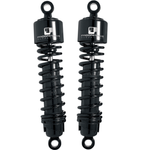 Two black Progressive Suspension Heavy Duty 13" 412 Series Shocks for Harley-Davidson Big Twin and Sportster 1958-2003 are shown side by side against a white background.