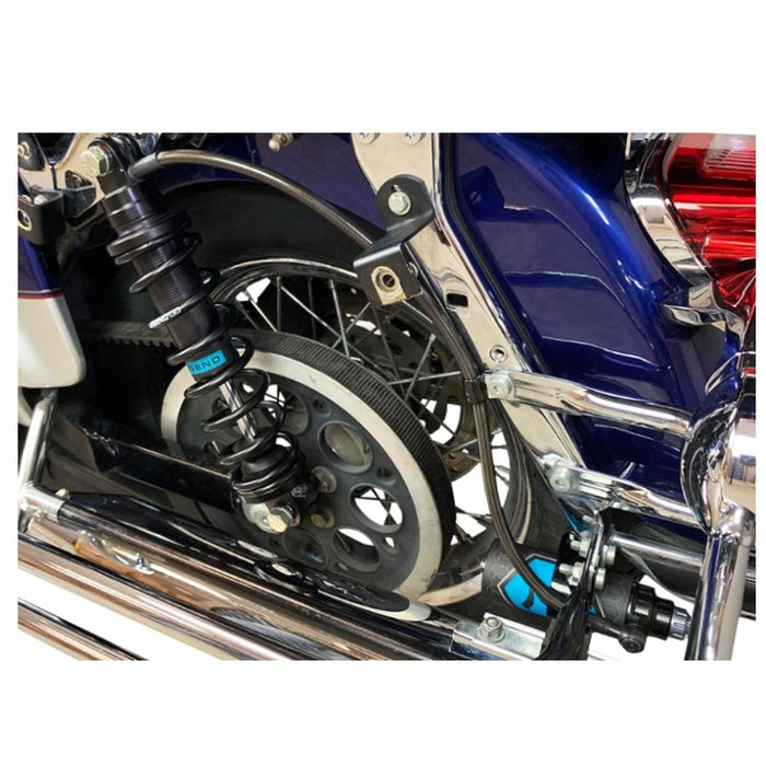 A set of four REVO ARC Remote Reservoir Shocks with standard springs in black, designed for &