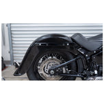 The Burly Slammer Lowering Shock for 2018-Up Harley-Davidson Softail features a coiled spring and "Burly" logo on the lower cylinder, shown here in black against a white background.