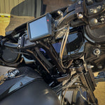 The TC Bros. Pro Series Top Triple Clamp for Harley-Davidson Touring 2014-2023 includes silver and black parts with matching components—perfect for your next handlebar upgrade.