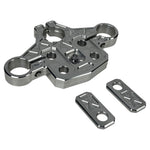 The TC Bros. Pro Series Top Triple Clamp for Harley-Davidson Touring 2014-2023 includes silver and black parts with matching components—perfect for your next handlebar upgrade.