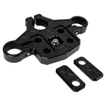 The TC Bros. Pro Series Top Triple Clamp for Harley-Davidson Touring 2014-2023 includes silver and black parts with matching components—perfect for your next handlebar upgrade.