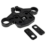 The TC Bros. Pro Series Top Triple Clamp for Harley-Davidson Touring 2014-2023 includes silver and black parts with matching components—perfect for your next handlebar upgrade.