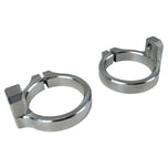 The TC Bros. Fairing Clamp for Pro Series Triple Trees features a split design with a screw hole, ideal for securely positioning components like fairings on motorcycle shafts.