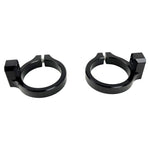 The TC Bros. Fairing Clamp for Pro Series Triple Trees features a split design with a screw hole, ideal for securely positioning components like fairings on motorcycle shafts.