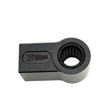 Two identical TC Bros. Shock Extensions for 2018-Up Harley-Davidson Softail, black metal with "TC Bros." engraving, shown side by side on a white background—perfect for upgrading your motorcycle suspension or lift kit.