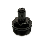 Two black metal Moto Iron Preload Adjusters for Harley-Davidson 49mm forks with threaded bases.