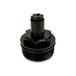 Two black metal Moto Iron Preload Adjusters for Harley-Davidson 49mm forks with threaded bases.