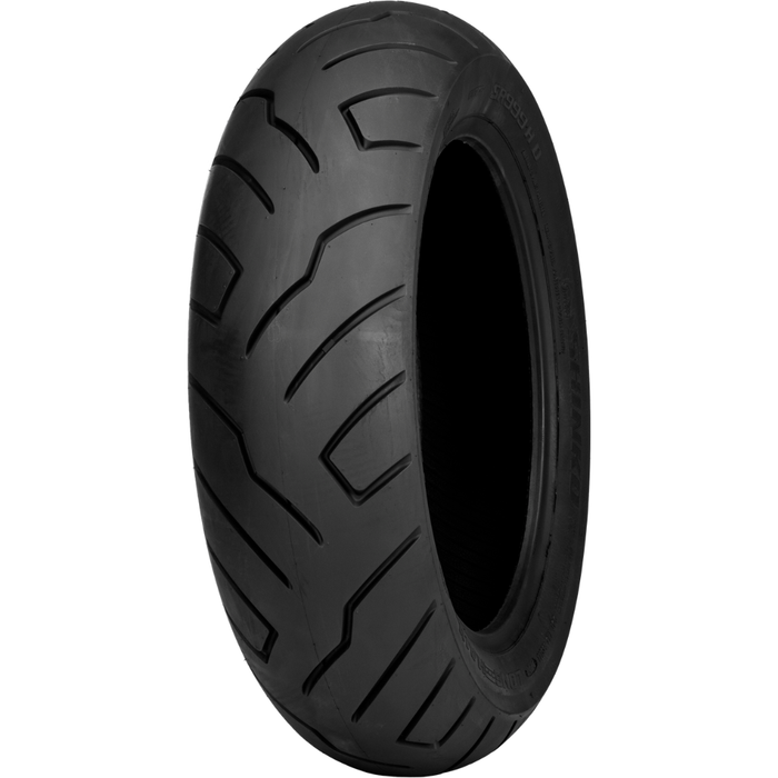 A single Shinko SR 999 Long Haul Tire stands upright on a white background, clearly showing its tread pattern.