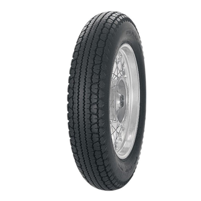 A classic spoked wheel with an Avon Tire - Safety Mileage Mark II AM7 - Rear - 5.00-16 - 69S.