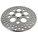 A 11.5" Polished Rear Brake Rotor for 84-13 Sportster & Big Twin by Moto Iron® on a white background.