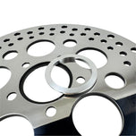 A 11.5" Polished Rear Brake Rotor for 84-13 Sportster & Big Twin by Moto Iron® on a white background.