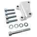 Metal mounting bracket with engraved text, accompanied by four bolts, four washers, and one longer bolt. Fits Harley OEM Caliper and includes a TC Bros. 12.6in Front Brake Bracket 2008-Up Harley OEM LH Caliper for precise installation. Measures 12.6in in length to ensure compatibility across various setups.