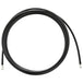 Two Moto Iron® Universal Cut-To-Length Brake Lines, one in stainless steel finish and one in black, both with exposed ends, shown on a white background—ideal for hydraulic brake systems.