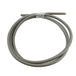 Two Moto Iron® Universal Cut-To-Length Brake Lines, one in stainless steel finish and one in black, both with exposed ends, shown on a white background—ideal for hydraulic brake systems.