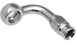 Four Universal Brake Line Fittings For Cut-To-Length Brake Lines by Universal, each in a different shape and finish, are shown on a white background—ideal as universal hydraulic banjo fittings for motorcycles.