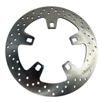 The TC Bros. 12.6in Oversized Front Floating Brake Rotor for 2014-2023 Harley Touring Models, featuring vent holes, is compatible with the TC Bros. Brake Caliper Adapter Kit.