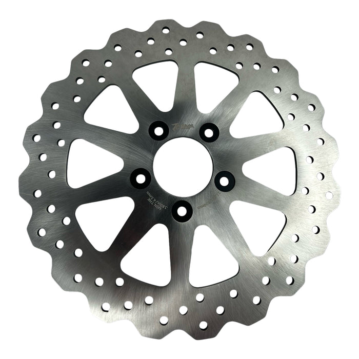 TC Bros. 11.8in Profile™ Solid Mount Front Brake Rotor for 2006-up Harley Models Satin on a white background.