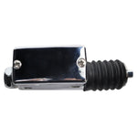 Drag Specialties Rear Brake Master Cylinder for 1987-2003 Harley-Davidson Sportster, featuring a black rubber boot and mounting bolts, shown isolated on a white background.