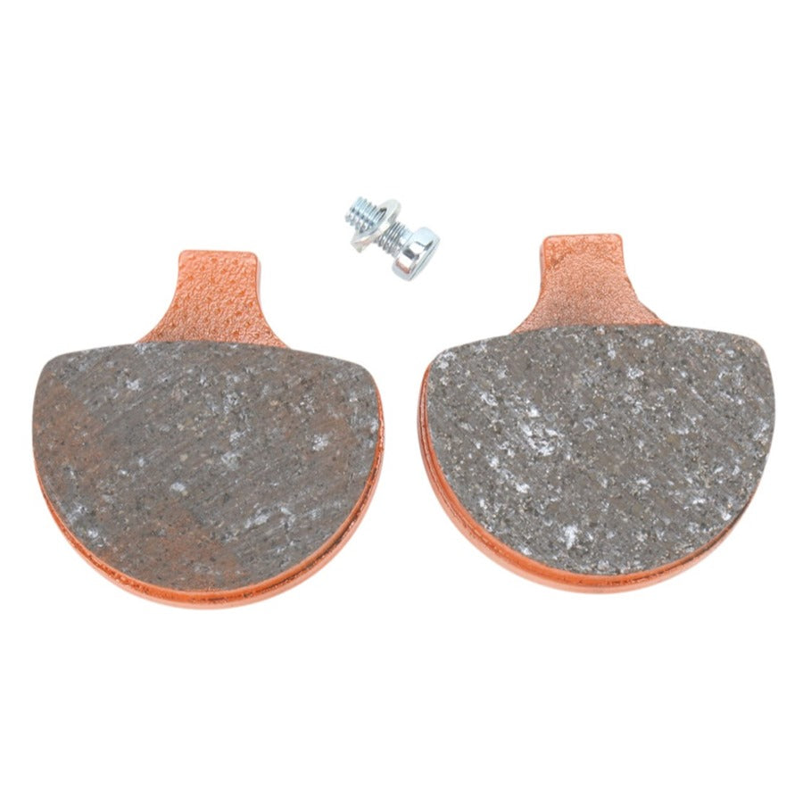 A pair of EBC Semi Sintered (V) brake pads for Harley on a white background.