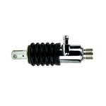 Two Moto Iron® Rear Master Cylinders for 1997-1998 Harley-Davidson Touring, featuring black rubber boots and metal fittings, are displayed side by side on a white background.
