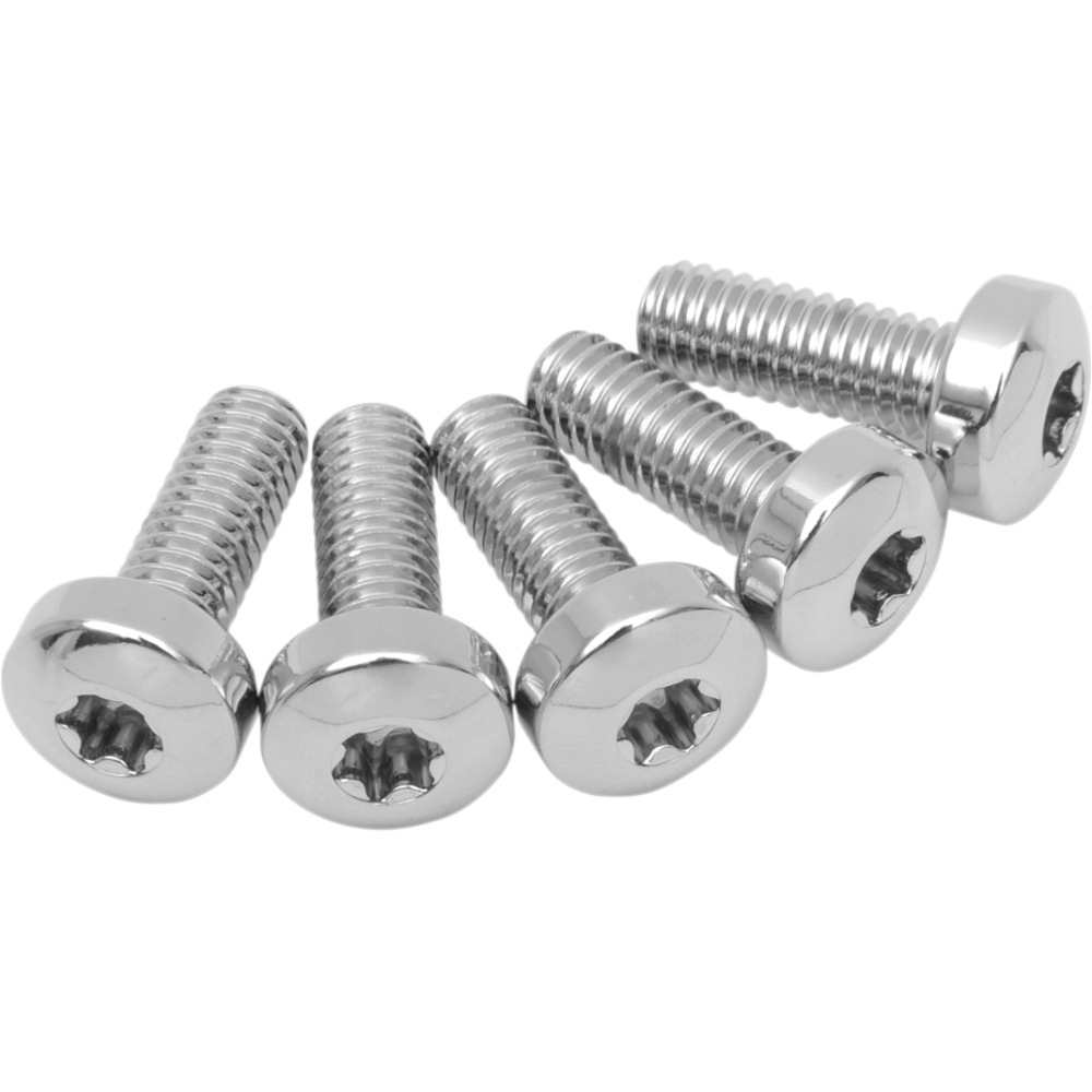 Colony Machine Front Rotor Fasteners for Harley-Davidson 1984-Up, chrome-plated hardware, compatible with various models.