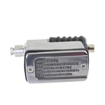 Chrome Wyatt Gatling Rear Brake Master Cylinder for 1991-2005 Harley-Davidson Dyna, featuring a black rubber bellows boot.