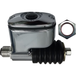 Two mechanical valve actuators—one black plastic, one chrome metal—plus a hex nut and washer are shown, compatible with the Drag Specialties Rear Brake Master Cylinder for 2006-2017 Harley-Davidson Dyna.