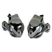 Two polished chrome Mid-USA Chrome Caliper Set for 1984-1999 Harley-Davidson Big Twin and Sportster motorcycle brake calipers.