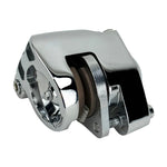 Two polished chrome Mid-USA Chrome Caliper Set for 1984-1999 Harley-Davidson Big Twin and Sportster motorcycle brake calipers.
