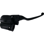 Two Drag Specialties Front Master Cylinder brake levers, one black and one chrome, for 2016-2024 Harley-Davidson Road Glide motorcycles, are displayed side by side on a white background.
