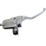 The Drag Specialties Front Master Cylinder for 2017-2025 Harley-Davidson Touring, available in chrome or black, is shown on a white background—ideal for upgrading your Electra Glide or Street Glide.