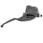 The Drag Specialties Front Master Cylinder for 2008-2013 Harley-Davidson Touring, shown in chrome and black with attached lever and mounting hardware, is displayed isolated on a white background.