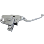 Two Drag Specialties Front Master Cylinders—one chrome, one black—designed for 2018-2024 Harley-Davidson Softail models, are displayed against a white background.