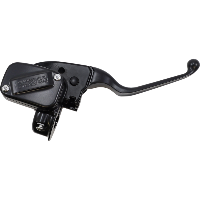 Two Drag Specialties Front Master Cylinders—one chrome, one black—designed for 2018-2024 Harley-Davidson Softail models, are displayed against a white background.