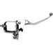 Close-up of a Moto Iron® Front Brake Master Cylinder for 1996-2017 Harley-Davidson, featuring a black finish, mounting clamp, and adjustment screw.
