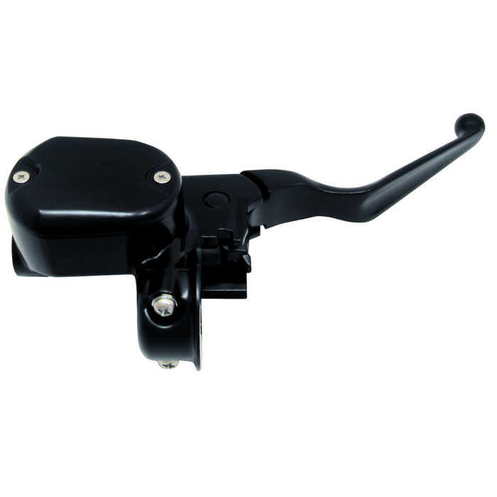 Two Drag Specialties front master cylinders for 2014-2022 Harley-Davidson Sportster are shown—one in chrome and one in matte black finish—both displayed against a white background.