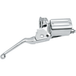 Two Drag Specialties Front Master Cylinders for 1982-1995 Harley-Davidson motorcycles—one chrome, one matte black—are shown side by side on a white background.