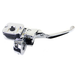 Close-up of a Moto Iron® Front Brake Master Cylinder for 1996-2017 Harley-Davidson, featuring a black finish, mounting clamp, and adjustment screw.